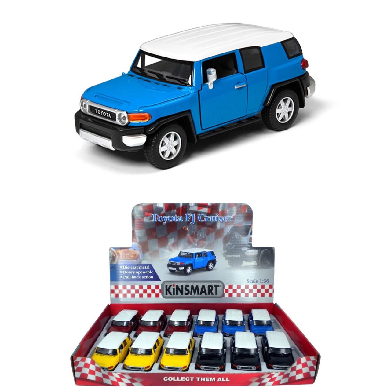 ماشین اسباب بازی پسرانه فلزی تویوتا fj عقبکش برند کینسمارت