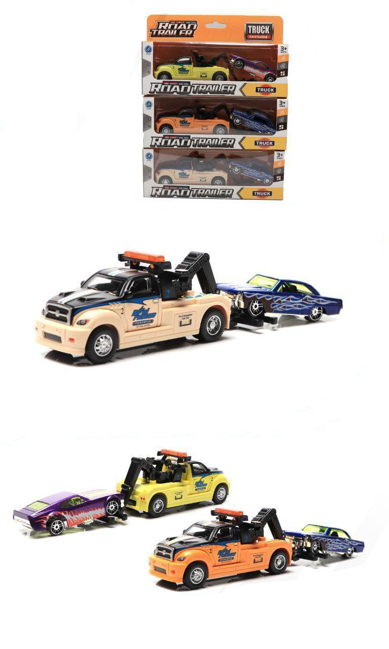 ماشین اسباب بازی پسرانه کامیون یدک کش عقب کش فلزی