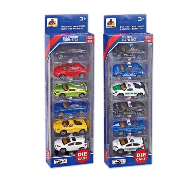 ست اسباب بازی پسرانه ماشین فلزی ۶ عددی عقبکش